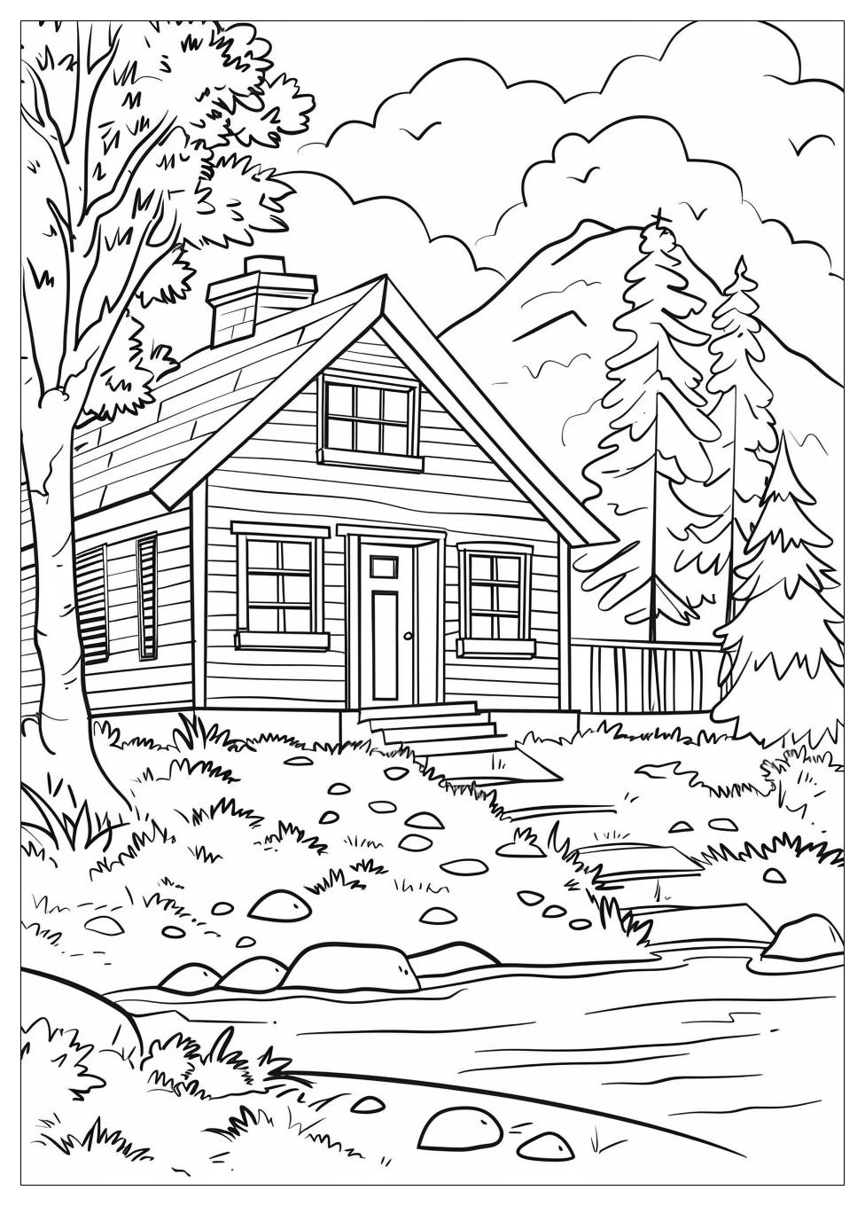 Cabin Coloring Pages-11