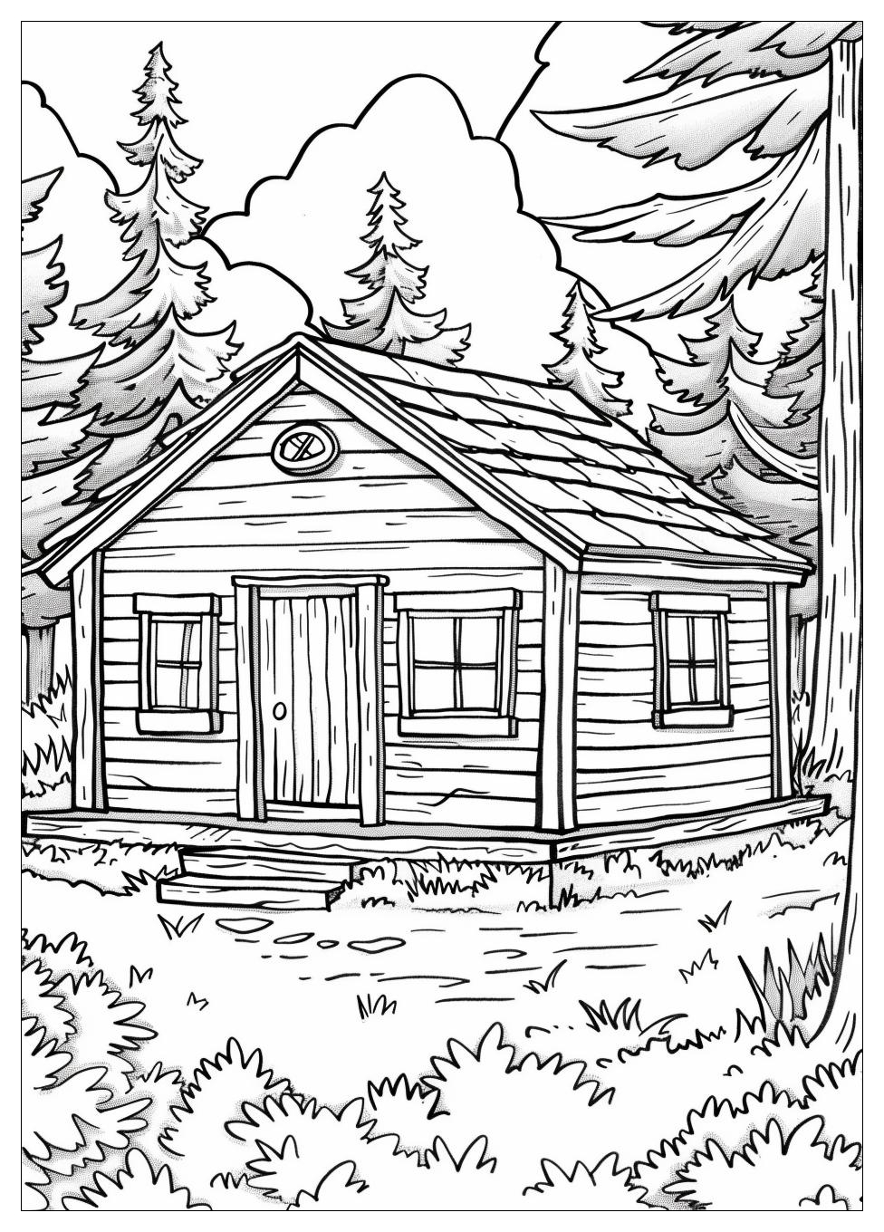 Cabin Coloring Pages-15