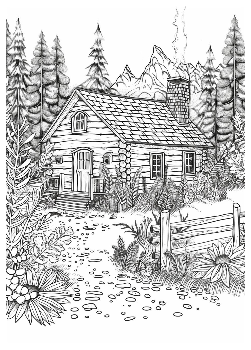 Cabin Coloring Pages-18