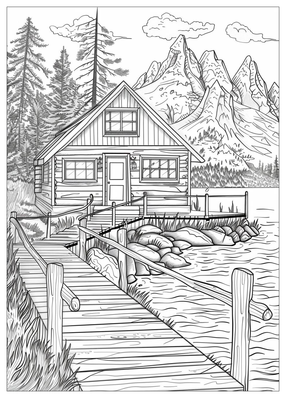 Cabin Coloring Pages-19