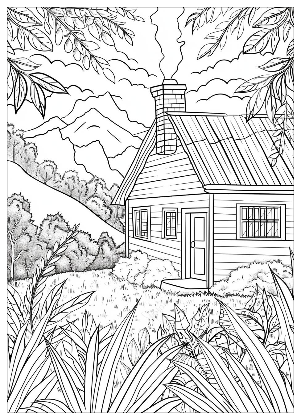 Cabin Coloring Pages-2