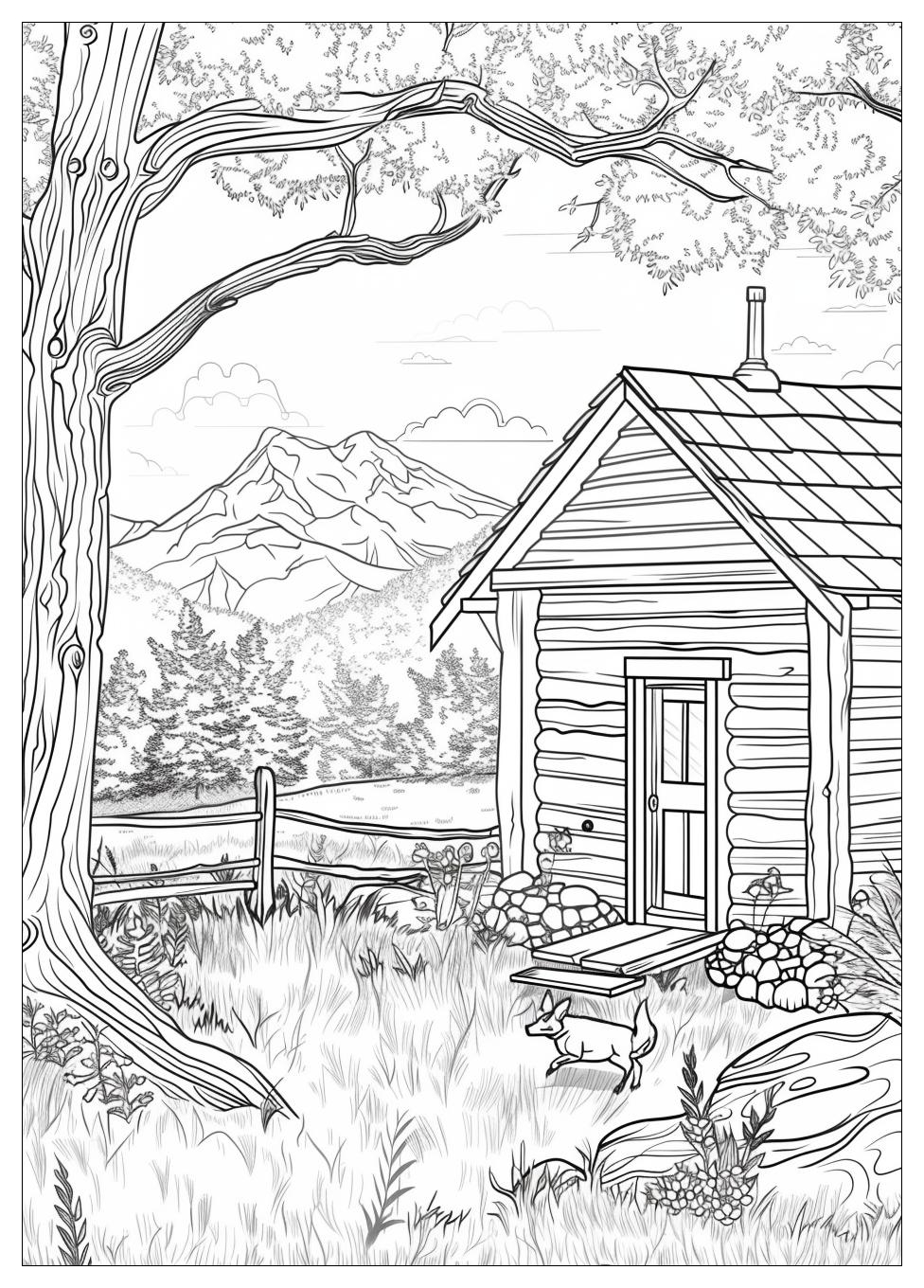 Cabin Coloring Pages-3