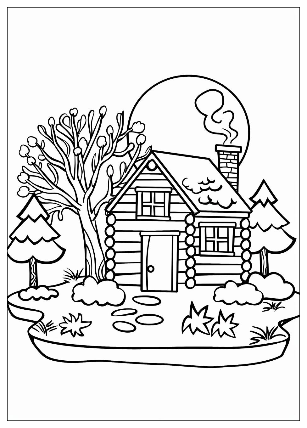 Cabin Coloring Pages-4