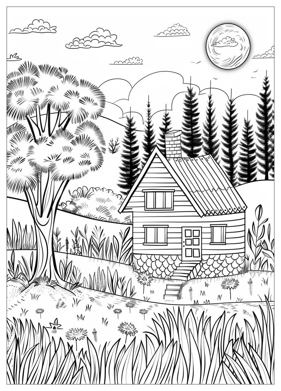 Cabin Coloring Pages-5