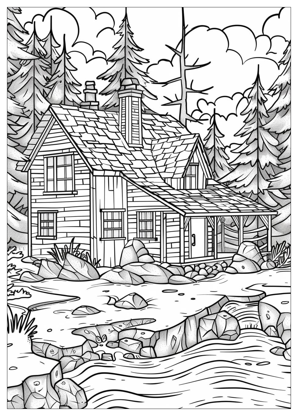 Cabin Coloring Pages-6