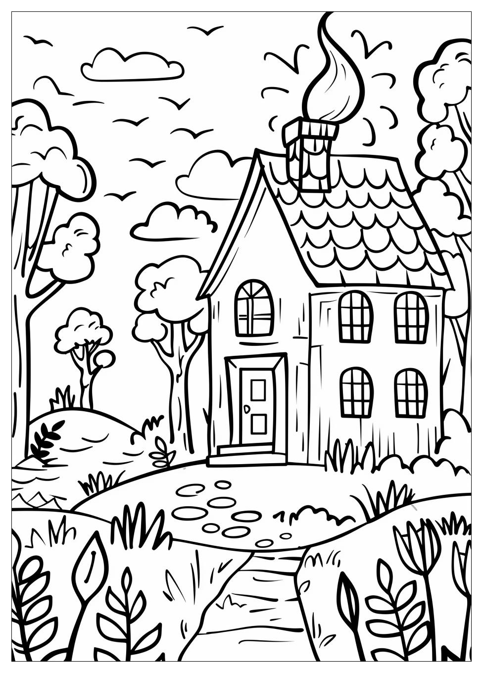 Cabin Coloring Pages-7