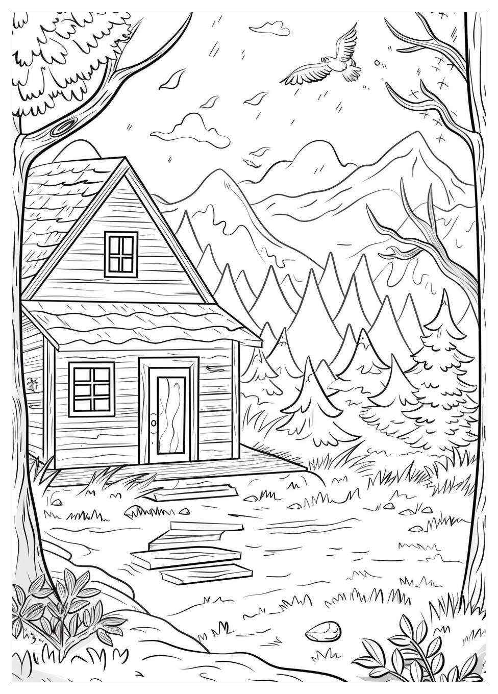 Cabin Coloring Pages-9