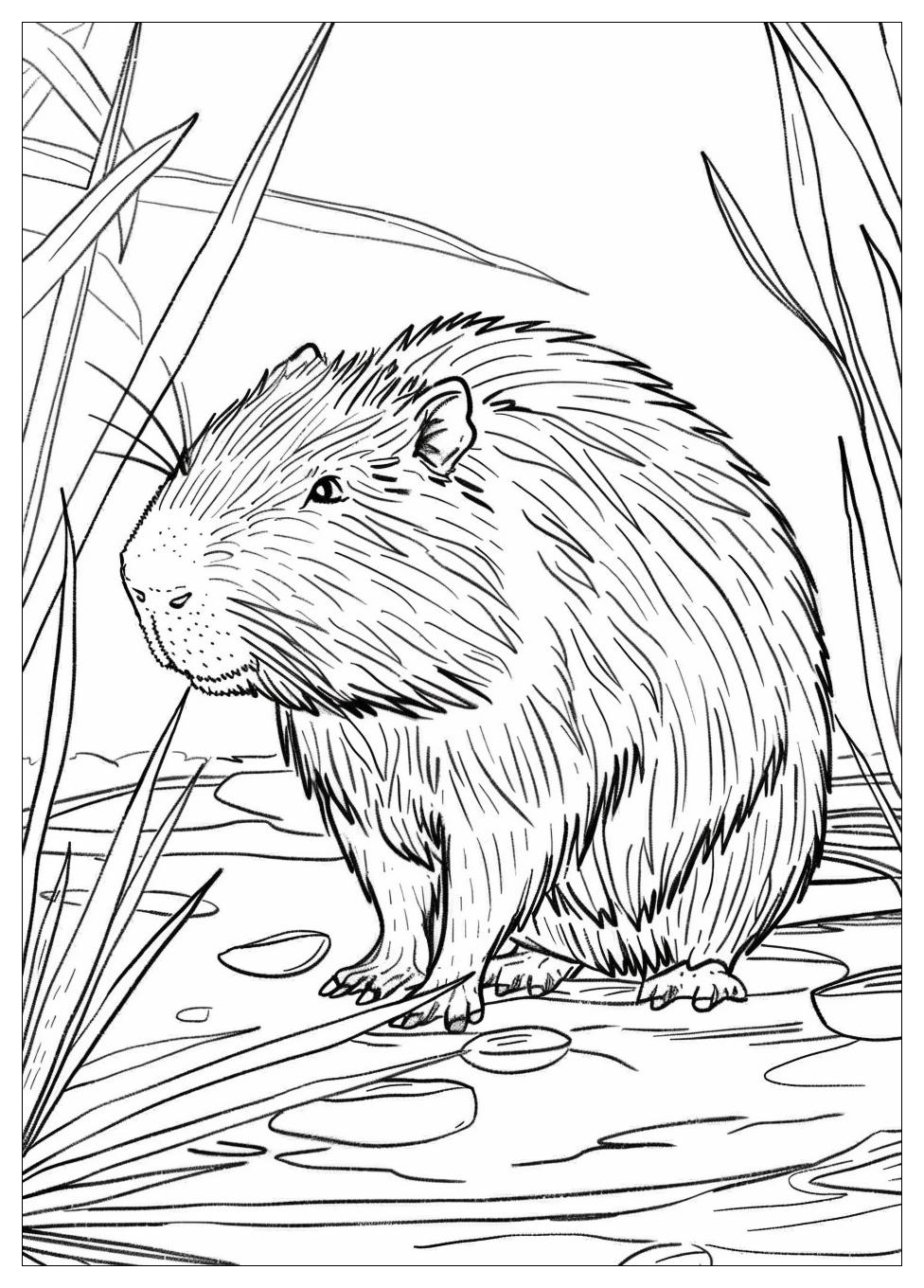 Capybara Coloring Pages-11