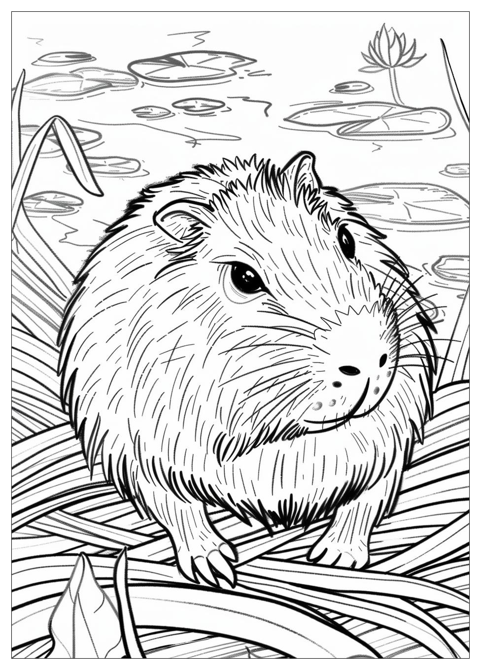 Capybara Coloring Pages-12