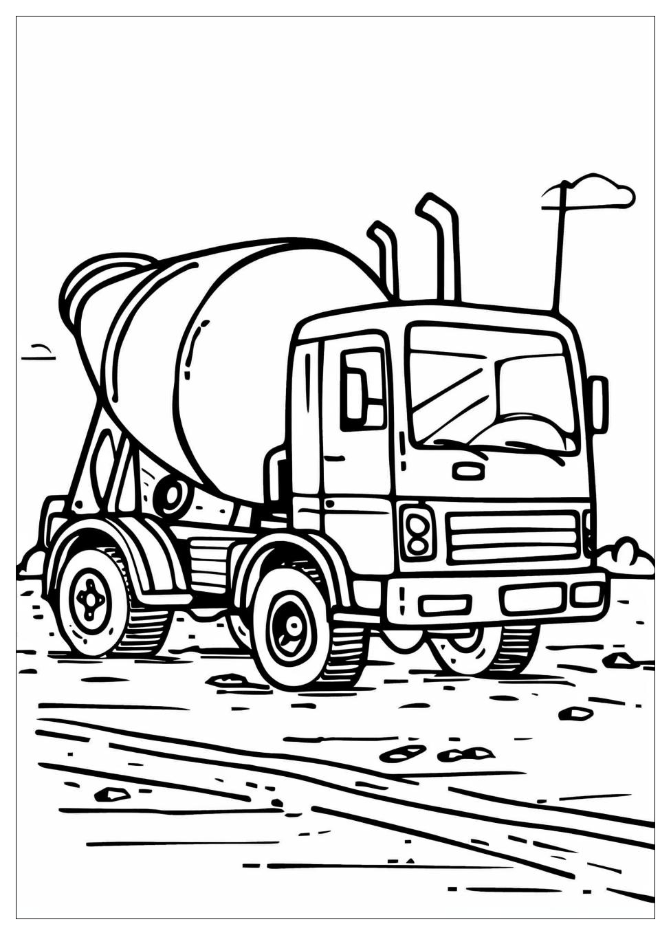 Cement Mixer Coloring Pages-11