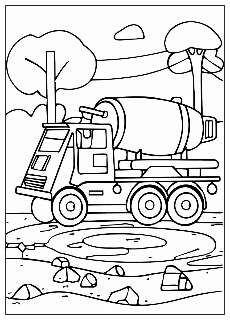 Cement Mixer Coloring Pages-12