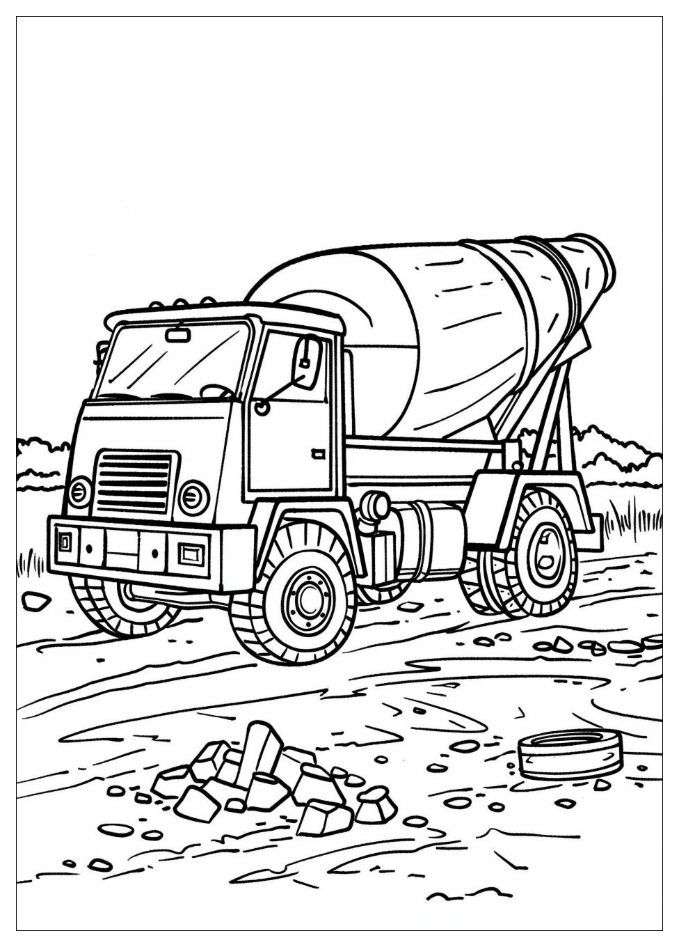 Cement Mixer Coloring Pages-13