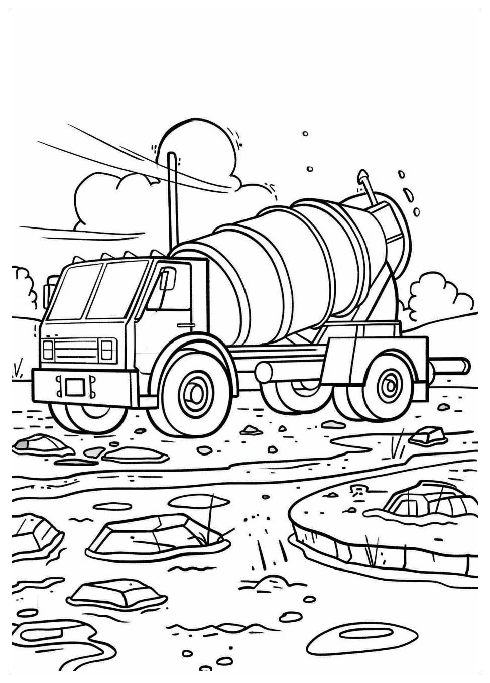 Cement Mixer Coloring Pages-14