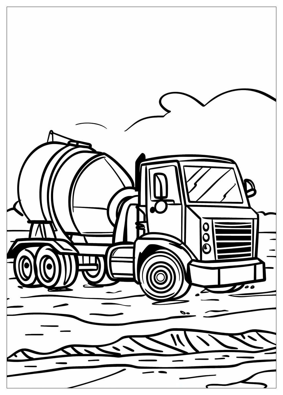 Cement Mixer Coloring Pages-15