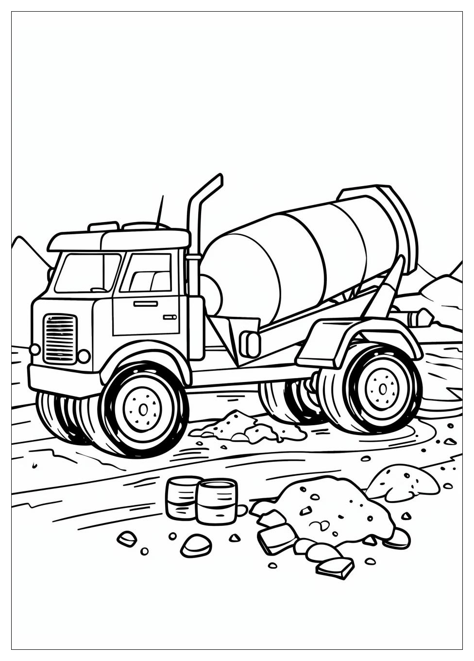 Cement Mixer Coloring Pages-16