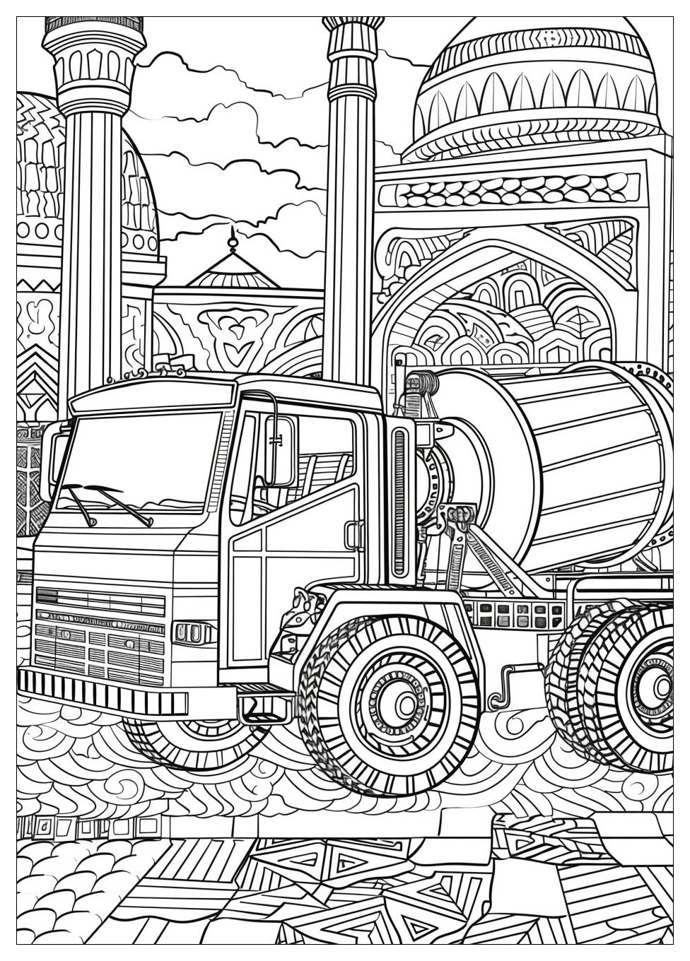 Cement Mixer Coloring Pages-17