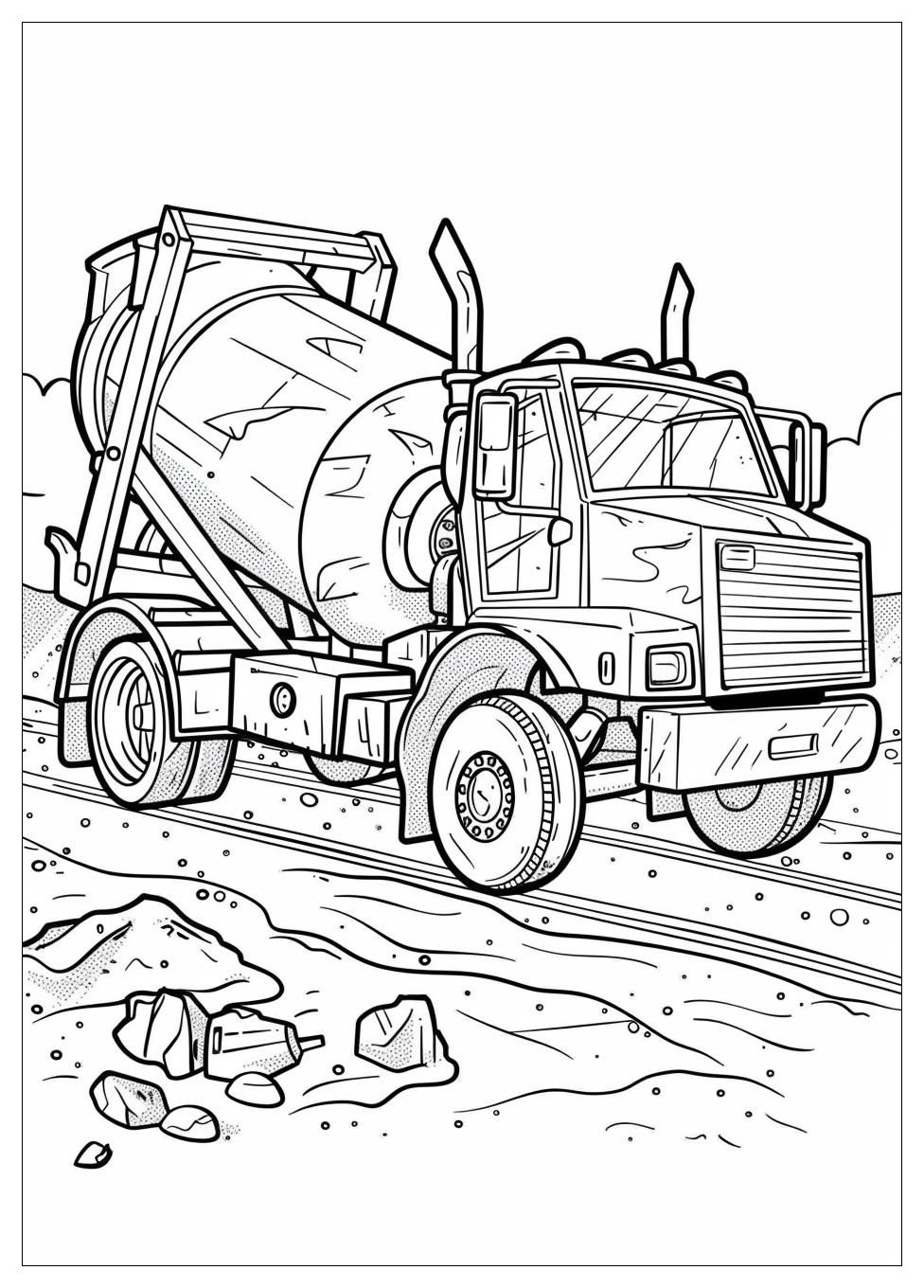 Cement Mixer Coloring Pages-18