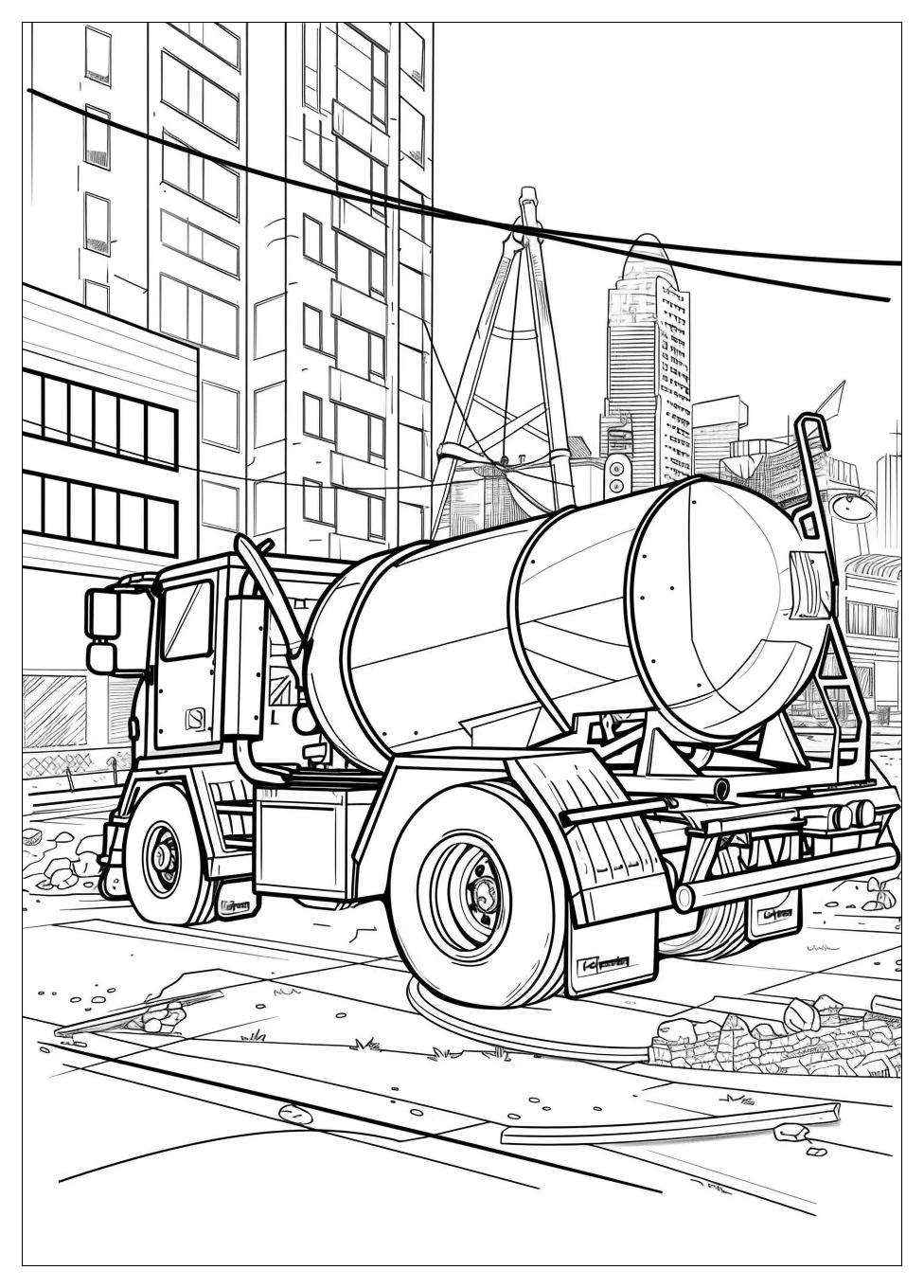 Cement Mixer Coloring Pages-19