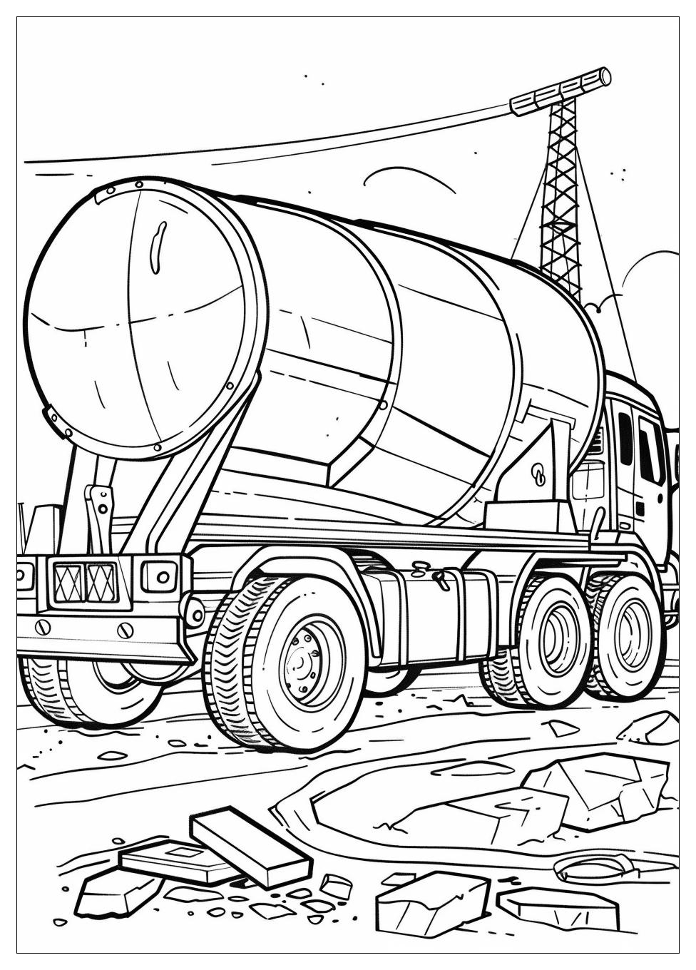 Cement Mixer Coloring Pages-20