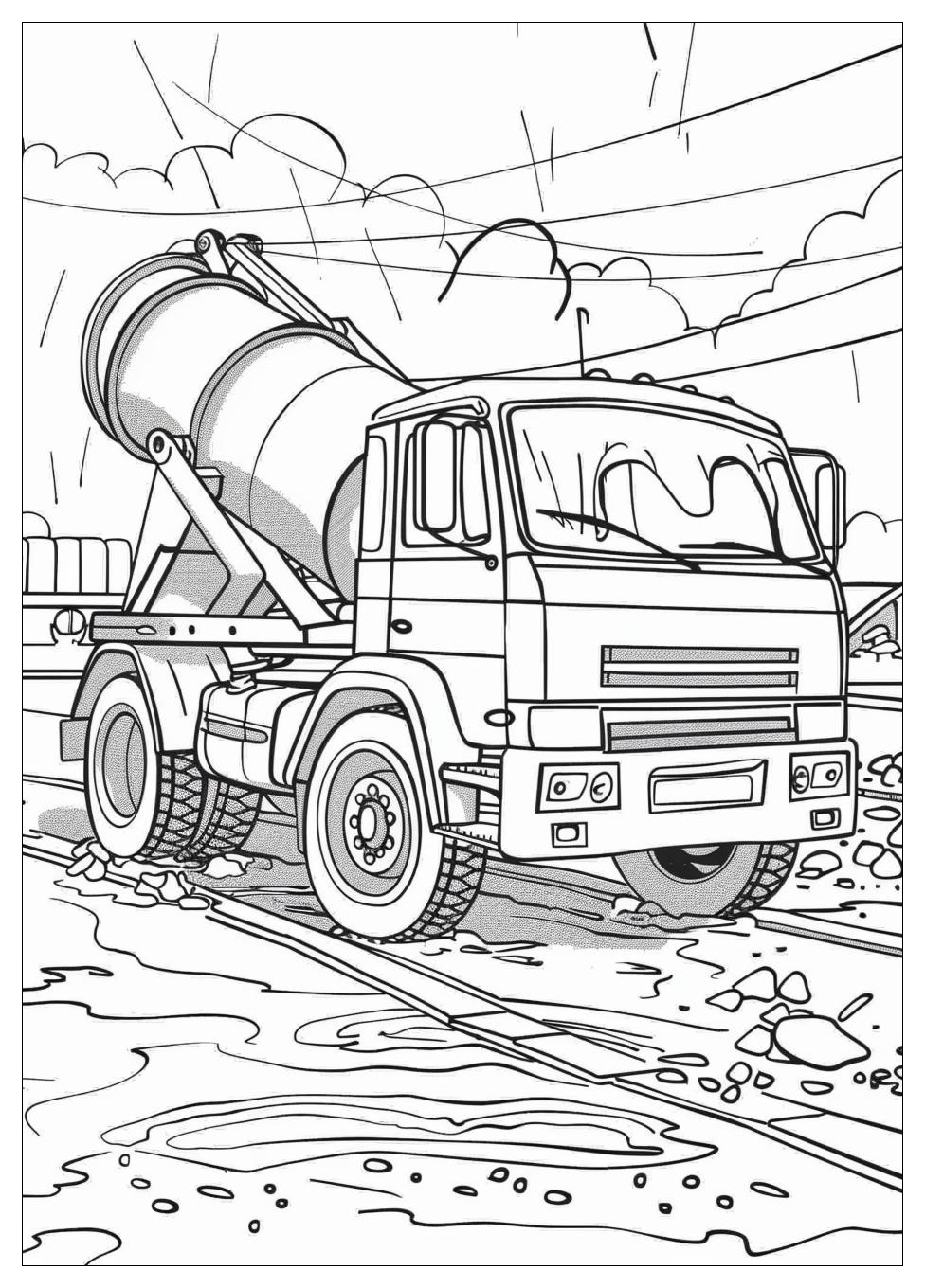 Cement Mixer Coloring Pages-21