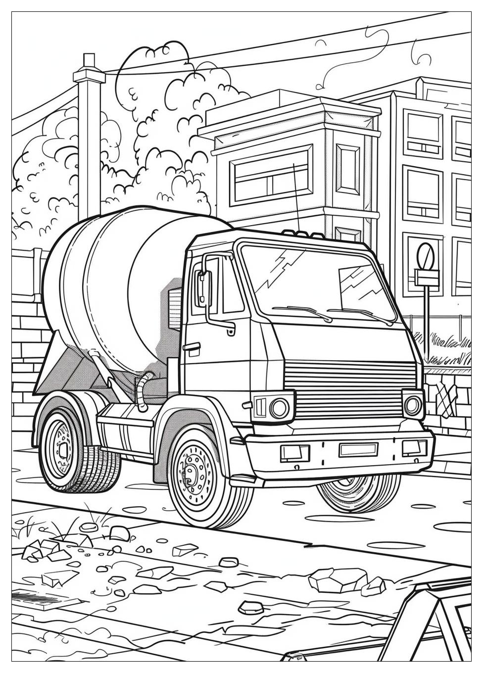 Cement Mixer Coloring Pages-22