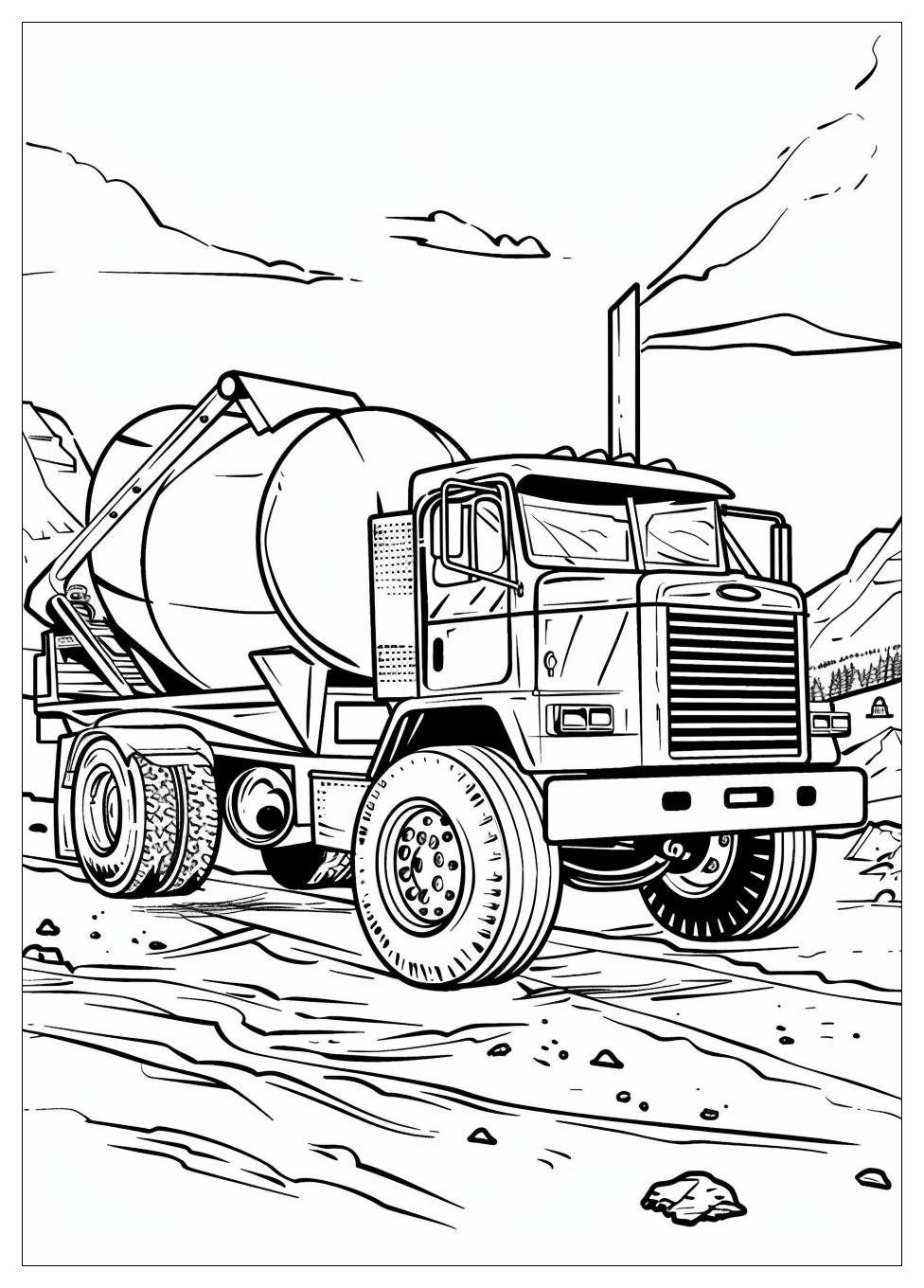 Cement Mixer Coloring Pages-24