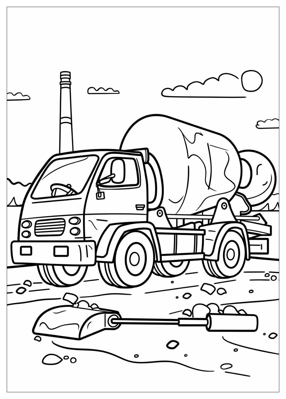 Cement Mixer Coloring Pages-5