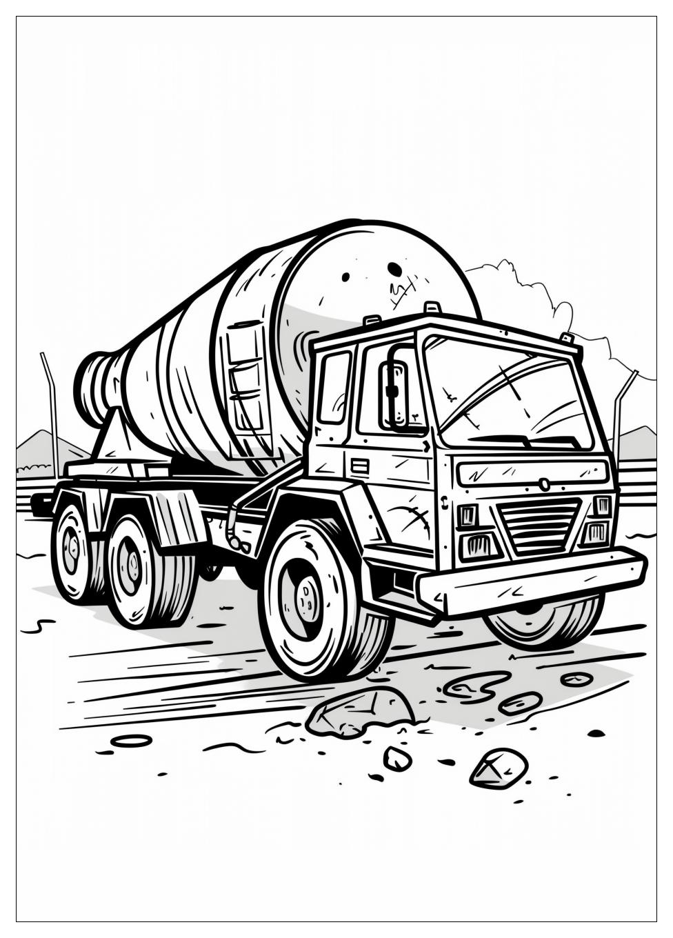 Cement Mixer Coloring Pages-6