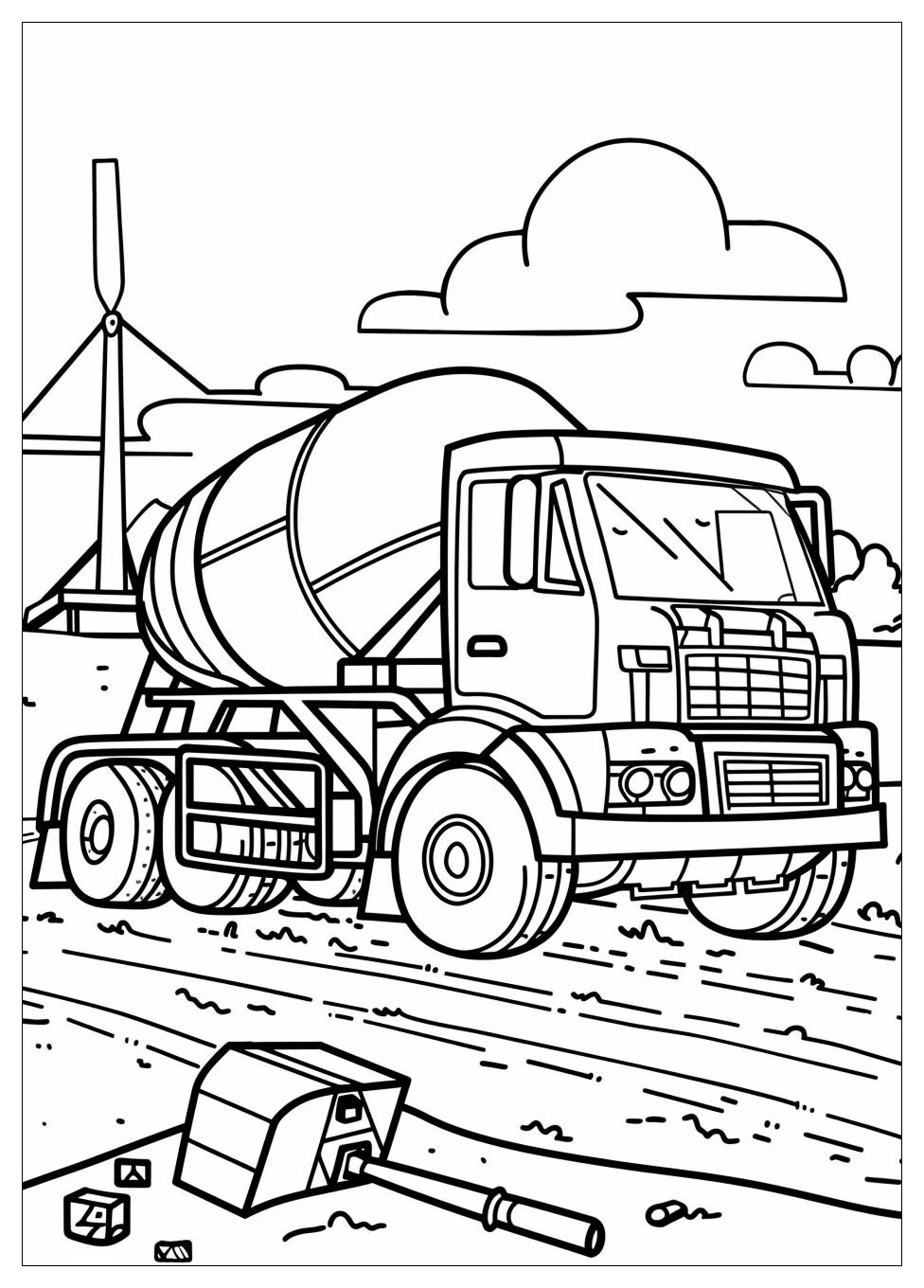 Cement Mixer Coloring Pages-7