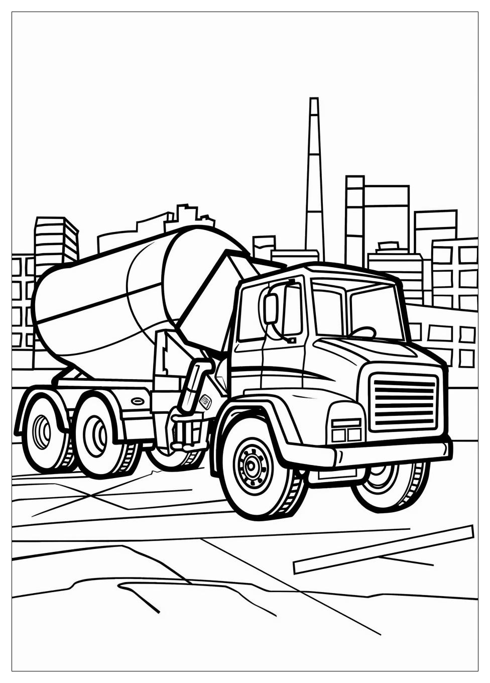 Cement Mixer Coloring Pages-8