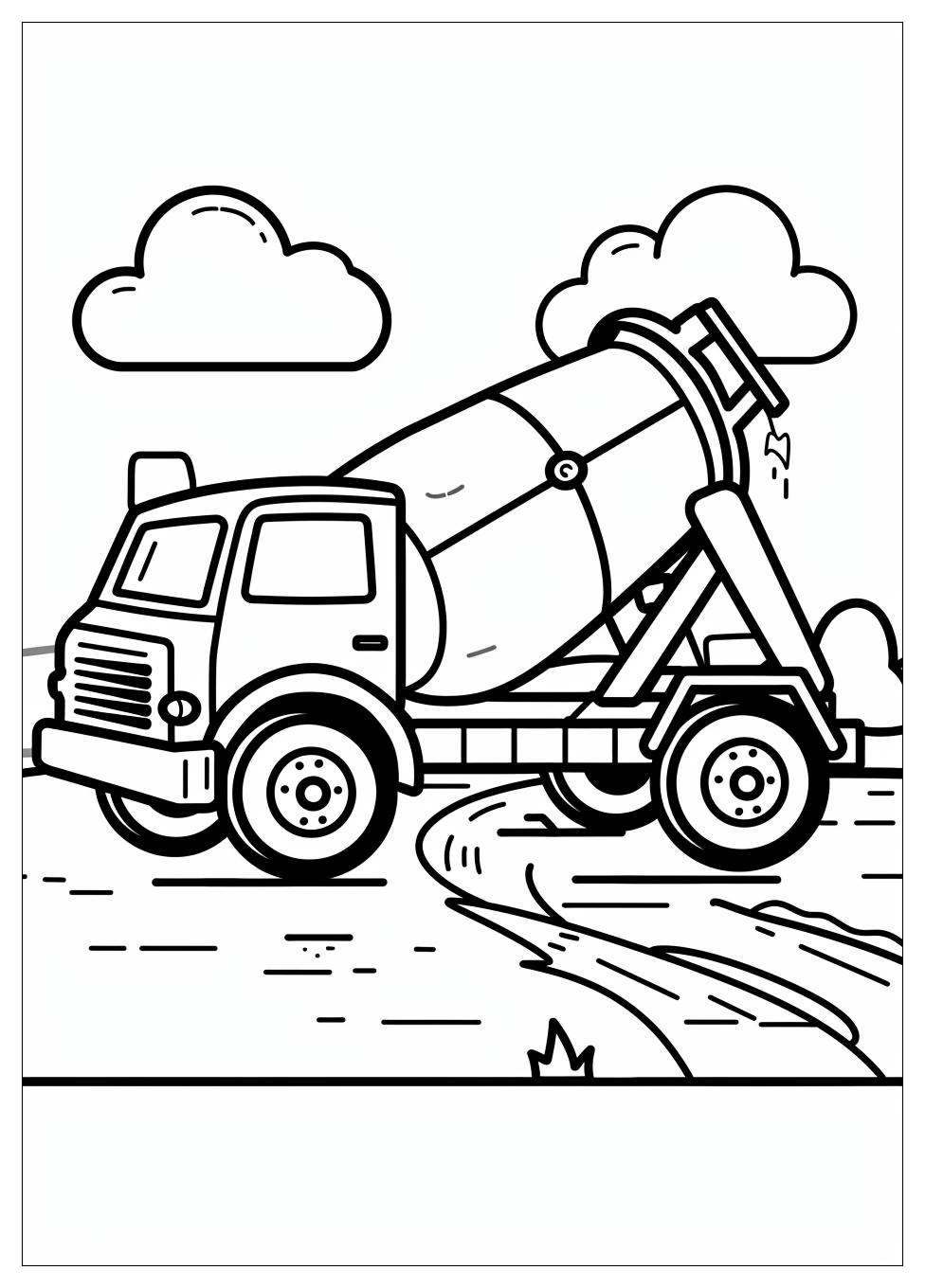 Cement Mixer Coloring Pages-9