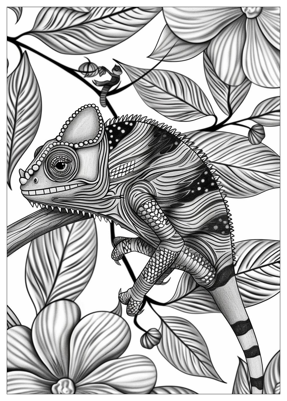 Chameleon Coloring Pages-11