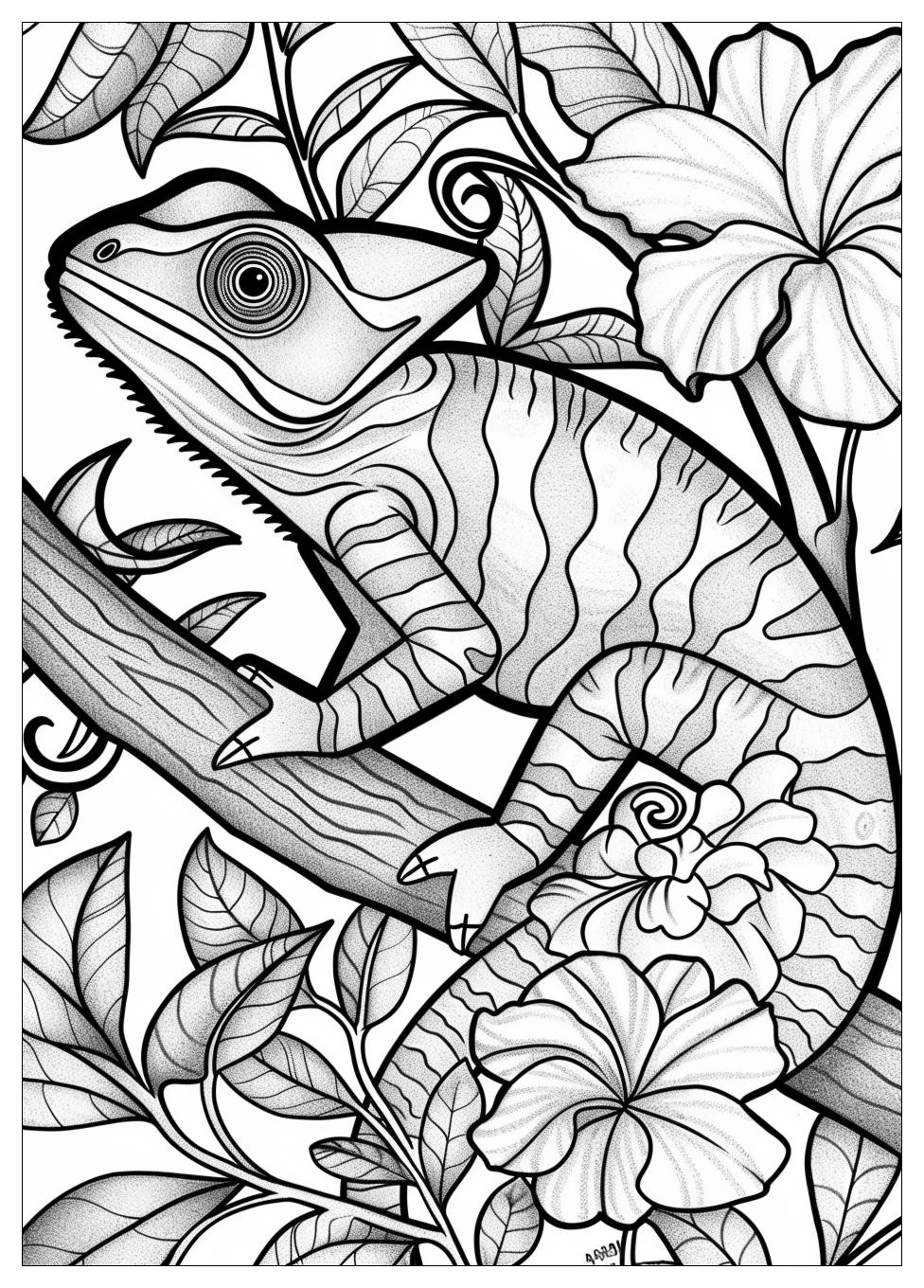 Chameleon Coloring Pages-3