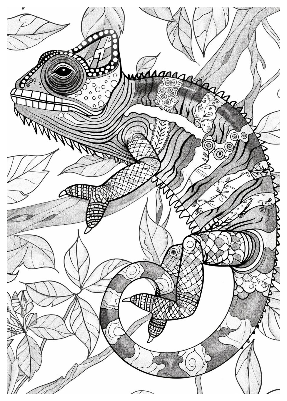 Chameleon Coloring Pages-5