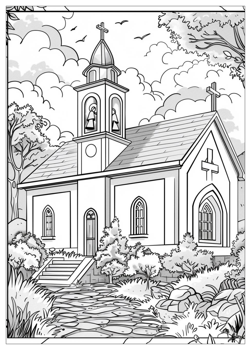 Church Coloring Pages-17