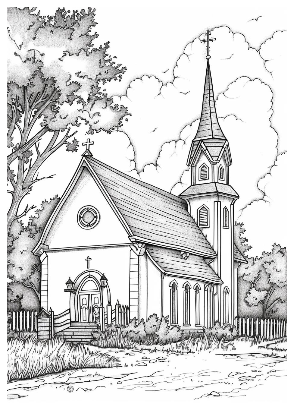 Church Coloring Pages-18