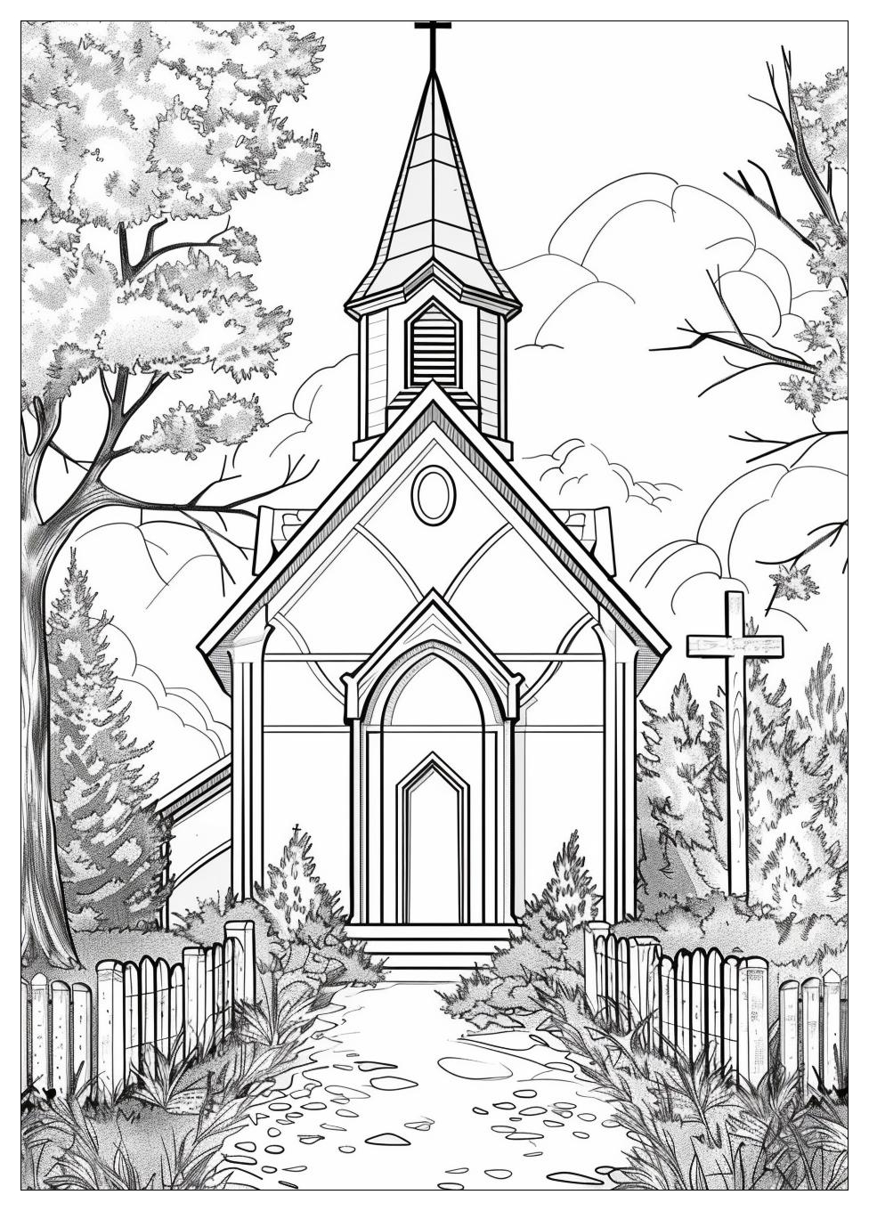 Church Coloring Pages-20