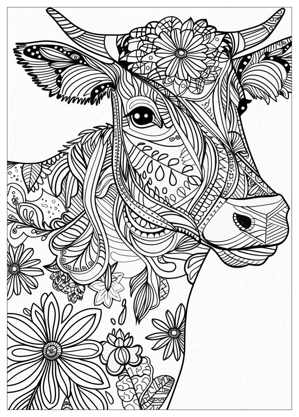 Cow Coloring Pages-16