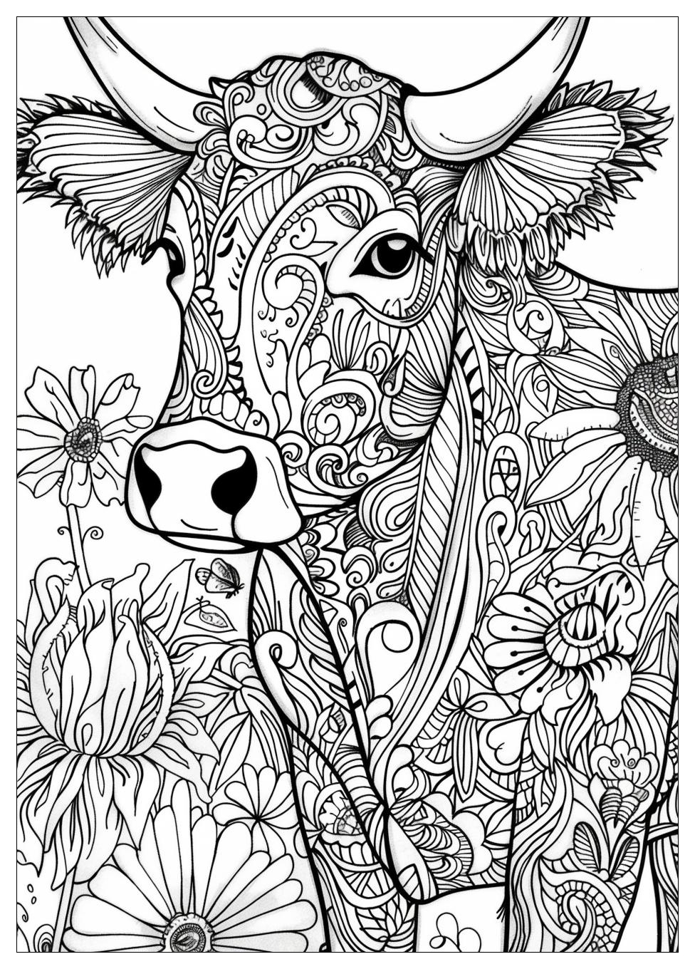 Cow Coloring Pages-19