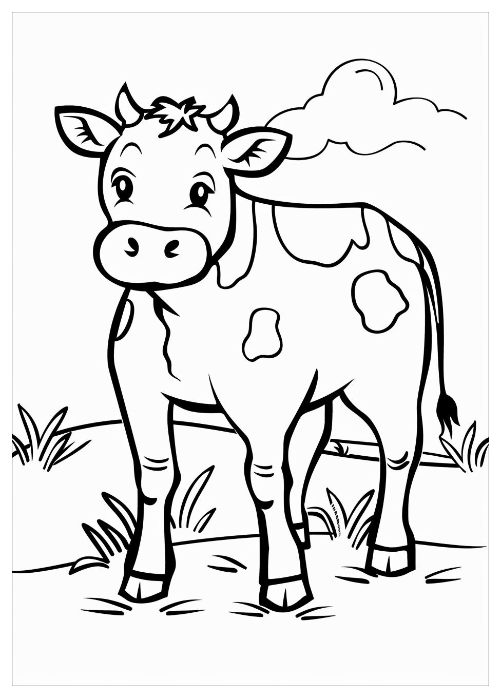 Cow Coloring Pages-8