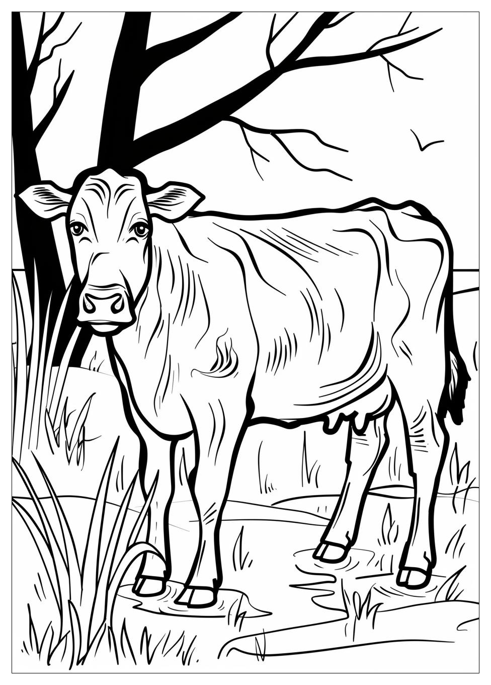 Cow Coloring Pages-9