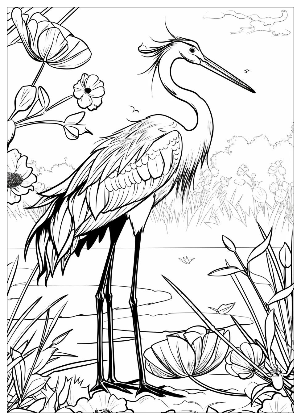 Crane Coloring Pages-3