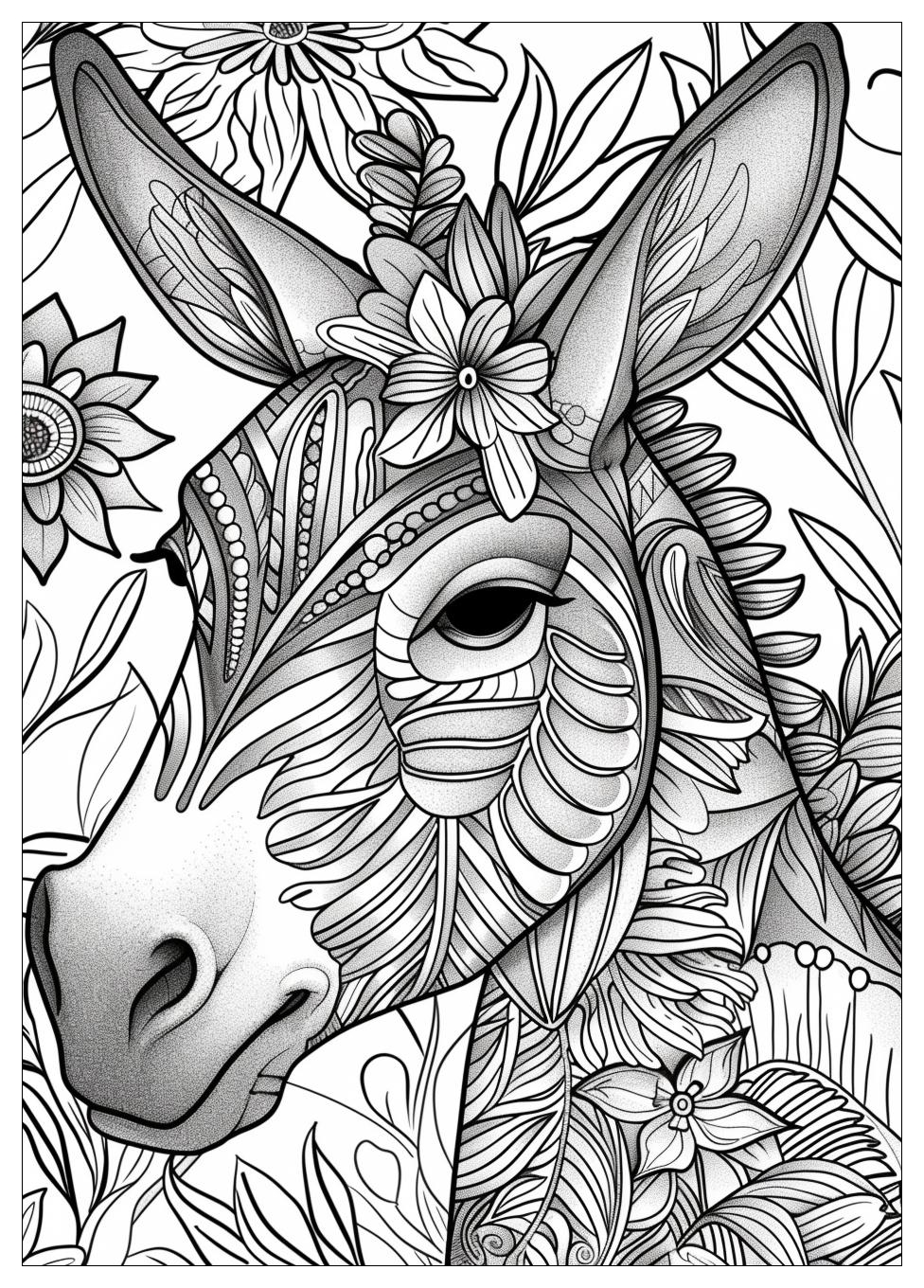 Donkey Coloring Pages-13