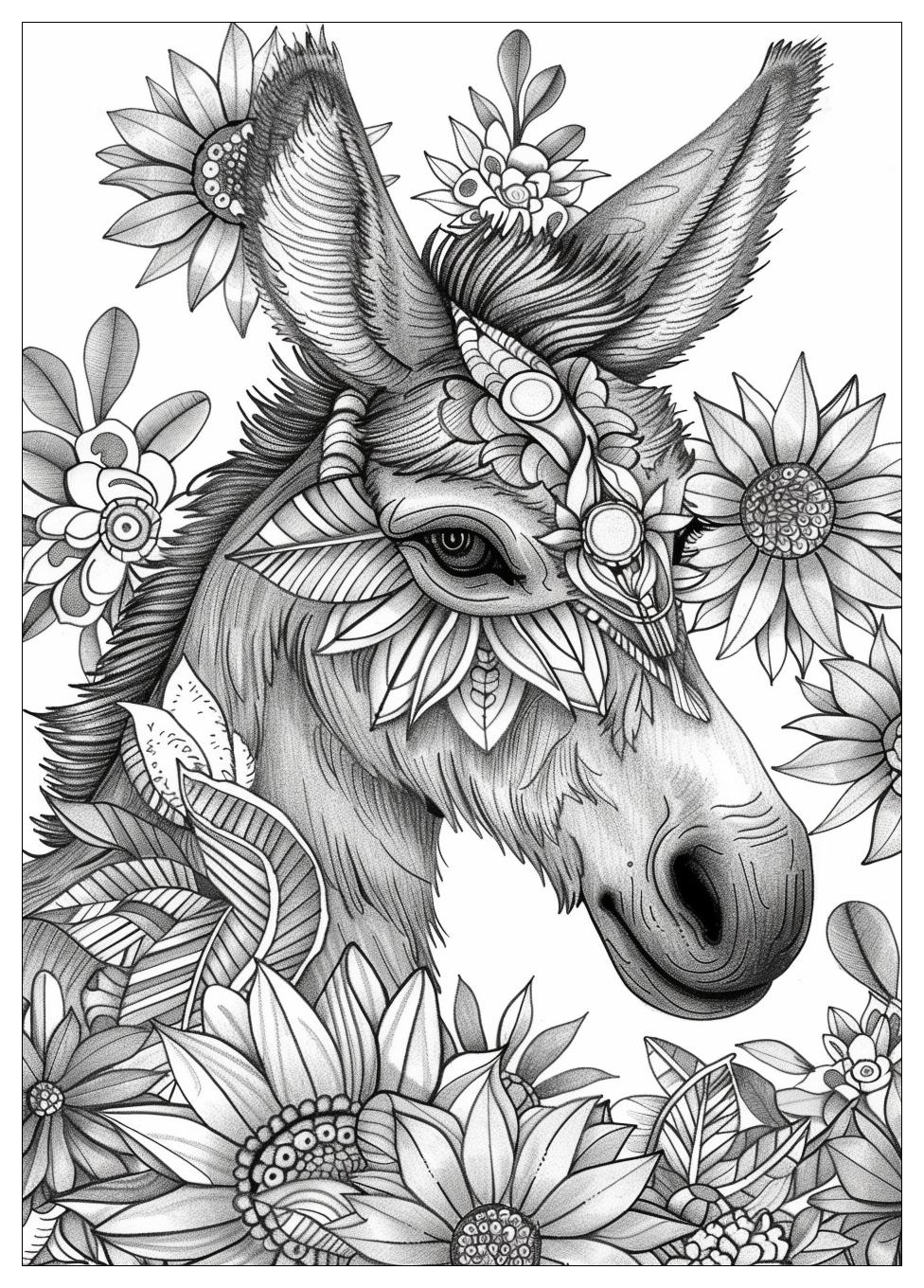 Donkey Coloring Pages-18