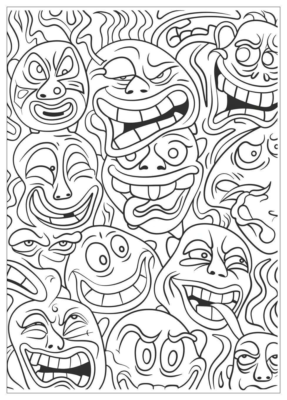 Emotions Coloring Pages-1