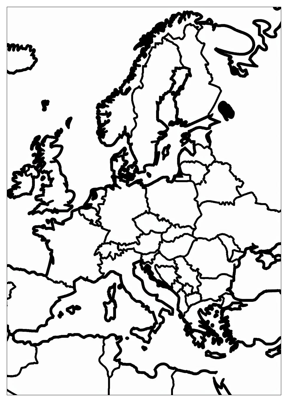 Europe Map Coloring Pages-1