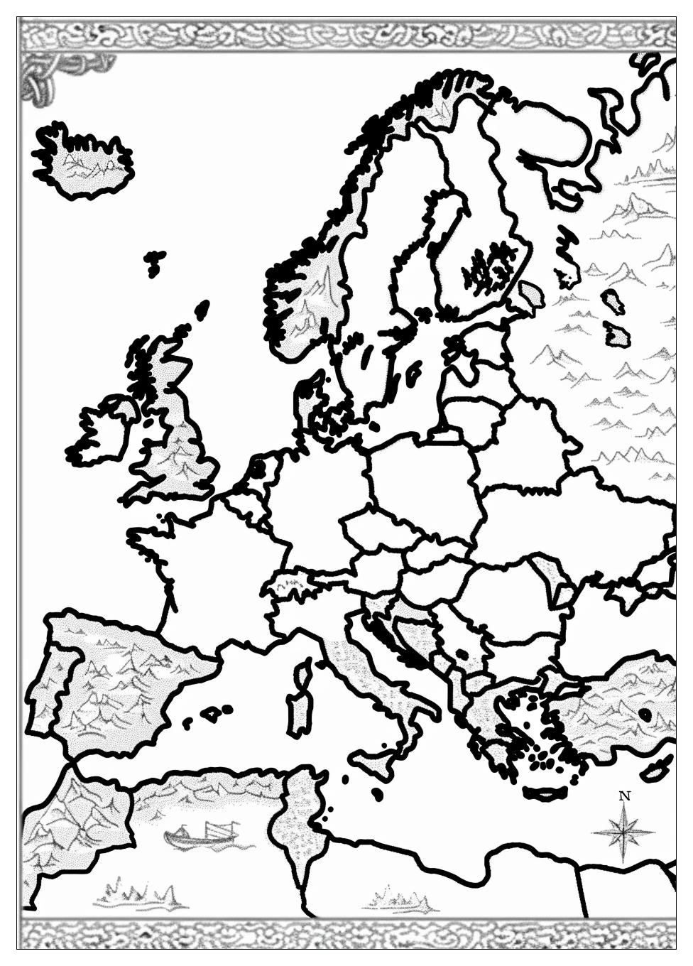 Europe Map Coloring Pages-13