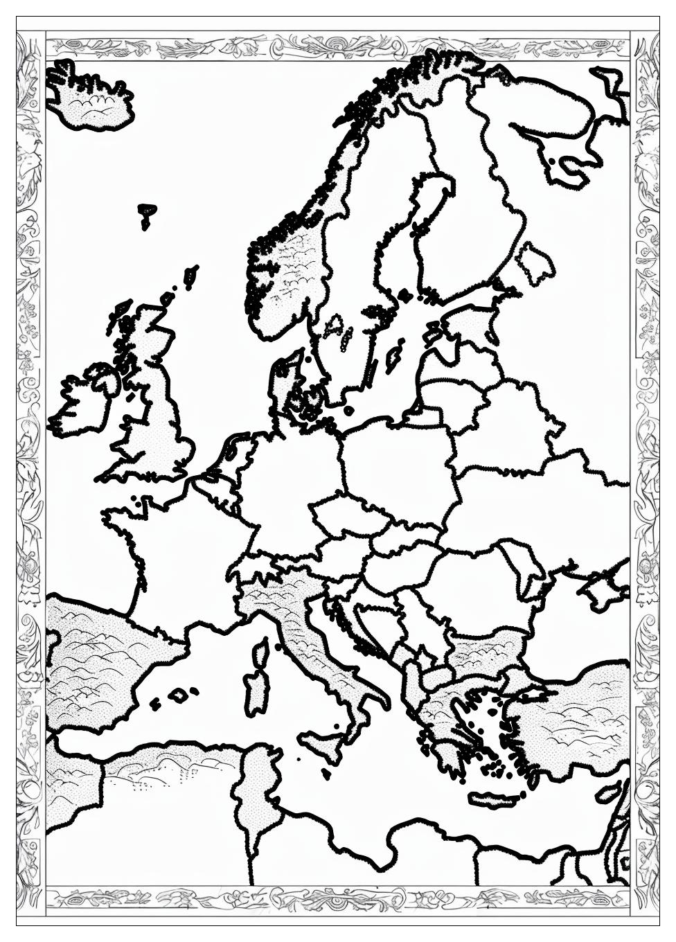 Europe Map Coloring Pages-15