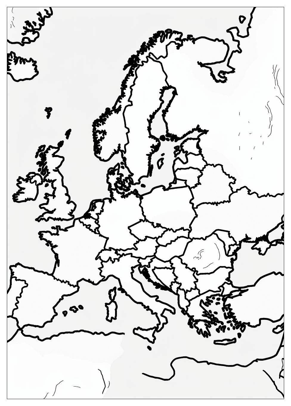 Europe Map Coloring Pages-2