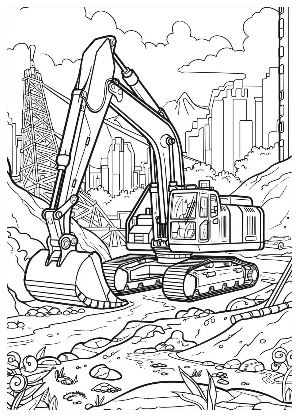 Excavator Coloring Pages-17